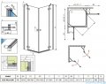 Radaway Kabina prysznicowa Almatea Kdd 90x100 szkło przejrzyste + brodzik Doros D + syfon 32183-01-01N