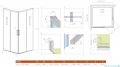 Radaway Idea Gold Kdd kabina 120x80cm złoty połysk/szkło przejrzyste 387064-09-01L/387061-09-01R