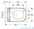 Geberit Miska wisząca WC Smyle Square Rimfree + deska sedesowa 500683002