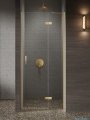 New Trendy Nesta Gold Brushed 80x200 cm drzwi wnękowe prawe wspornik skośny złoto szczotkowane/szkło przejrzyste D-0867A