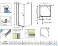 Radaway Kabina prysznicowa Almatea Kdj 80x90 lewa szkło grafitowe + brodzik Doros D + syfon 32146-01-05NL