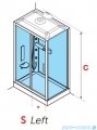 Novellini Glax 3 kabina prysznicowa z hydromasażem 120x80 lewa srebrny GL32P129SM1-1B