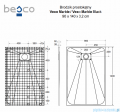Besco Vexo Marble 140x90cm brodzik prostokątny VM-140-90-P