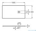 Roca Terran 160x90cm brodzik prostokątny konglomeratowy biały AP10164038401100