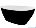 Besco Goya XS B&W 142x62cm wanna wolnostojąca biało-czarna MATOWA+ odpływ klik-klak czarny czyszczony od góry #WMMC-140GKB