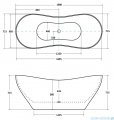 Besco Viya 170x72cm wanna wolnostojąca konglomeratowa + syfon klik-klak czarny czyszczony od góry #WMD-170-VKB