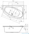 Riho Lyra/Aryl wanna asymetryczna 153,5x100,5cm z hydromasażem JOY lewa B022007005