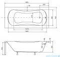 Besco Aria Plus 160x70cm wanna prostokątna z uchwytami + obudowa + syfon #WAA-160-PU/#OAA-160-PA/19975