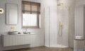 Radaway Essenza 8 Gold Ptj kabina pięciokątna 80x90cm prawa złoty połysk/szkło przejrzyste 10490000-09-01R/10490400-01-01