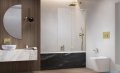 Radaway Essenza 8 SL Brushed Gold PND II parawan nawannowy 100cm prawy szczotkowane złoto/przejrzyste 10500100-99-01R
