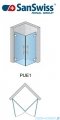 SanSwiss Pur PUE1 Wejście narożne 1-częściowe 40-100cm profil chrom szkło Durlux 200 Prawe PUE1DSM11022