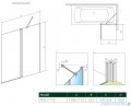 Radaway Nes Pnd II parawan nawannowy 110cm prawy przejrzyste rysunek techniczny