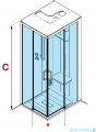 Novellini Skill 2A kabina z hydromasażem prawa błękitna 100x80 SKIA109DT5-1AN0