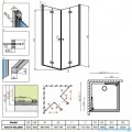 Radaway Fuenta New Kdd-B kabina 90x80cm szkło przejrzyste 384071-01-01L/384070-01-01R