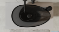 Besco Neya Carbon Grey + maskownica czarny matt umywalka nablatowa 60x35x15cm #UMN-60-CGB