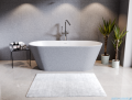 Besco Deeva Glam Srebrna Illume Coat 150x75 cm wanna wolnostojąca +  maskownica odpływu czarny matt #WWA-150DGSB