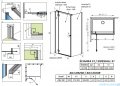 Radaway Essenza 8 Gold Kdj kabina 100x110cm lewa złoty połysk/szkło przejrzyste 10480612-01-01L/10470337-09-01L/10113110-01-01