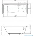 Besco Modern 180x80cm wanna prostokątna + obudowa CZARNY mat + syfon CZARNY #WAM-180-MO/#OAP-180UNIC/19977