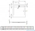 Radaway Teos C brodzik kwadratowy 80x80cm biały HTC8080-04