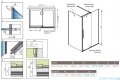 Radaway Furo Kdj Brushed GunMetal kabina 140x110cm prawa szczotkowany grafit 10104722-92-01R/10110680-01-01/10113110-01-01