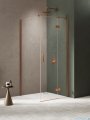 New Trendy Nesta Copper Brushed kabina 90x80x200 cm prawa wspornik równoległy miedź szczotkowana/szkło przejrzyste K-4627