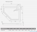 Radaway Doros PT E Stone brodzik pięciokątny 100x90 prawy kaszmirowy SDRPT1090-01-84SR