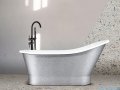 Besco Gloria Glam srebrna 160x68cm wanna wolnostojąca Retro+syfon klik-klak #WKG-160SRE