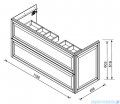 rysunek techniczny Oristo Montebianco szafka podumywalkowa wisząca 120x60x46 biały mat OR47-SD2S-120-2