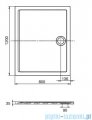 Roca Aeron brodzik prostokątny 120x80x3,5cm biały + syfon A276282100