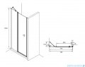 Roca Capital drzwi prysznicowe CZARNY MAT 80x200cm przejrzyste AM4608016M