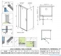 Radaway Nes Kdj II Brushed GunMetal kabina 120x80cm lewa szczotkowany grafit 10032120-92-01L/10039080-01-01