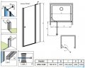 Radaway Eos DWJ II drzwi prysznicowe 80 prawe przejrzyste 13799440-01R