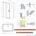 Radaway Idea Kdj Brushed Nickel kabina 160x70cm lewa szczotkowany nikiel 387046-91-01L/387048-91-01R