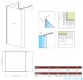 Radaway Modo New Black IV kabina Walk-in 110x75 czarny mat/szkło przejrzyste 389614-54-01/389075-54-01