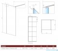 Radaway Modo New Black II 80x200 Factory kabina Walk-in rysunek techniczny