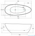 Besco Goya 160x70cm wanna wolnostojąca konglomeratowa MATOWA + syfon klik-klak chrom #WMMB-160G