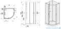 Sanplast Basic Complete KCKP4/BASIC+BPza kabina czterościenna kompletna półokrągła 90x90x202 cm przejrzysta 602-460-0930-01-4B0
