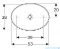 Geberit VariForm Umywalka owalna stawiana na blat 55x40cm KeraTect 500.771.00.2