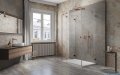 Radaway Essenza Pro Brushed Copper Kdj+S kabina 100x100x100cm lewa szczotkowana miedź 10097310-93-01L/10098100-01-01/10098100-01-01