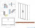 Radaway Idea Black 8 Dwd drzwi wnękowe 160cm czarny mat/szkło przejrzyste 10380435-54-01/10390368-01-01