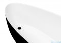 Besco Goya XS B&W 142x62cm wanna wolnostojąca biało-czarna MATOWA+ odpływ klik-klak czarny czyszczony od góry #WMMC-140GKB