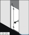 Kermi Osia Drzwi wnękowe z polem stałym, lewe, szkło przezroczyste OsiaClean, profile srebrne 110x200cm OSSFL11020VPK