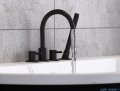 Besco Volya / Vista Black&White wanna 150x75cm wolnostojąca przyścienna biało-czarna z syfonem #WKV-150-WS-BI/CZ
