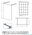 Radaway Modo New Black I 150x200 Factory kabina Walk-in czarny mat/szkło przejrzyste 388154-54-57