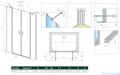 Radaway Nes Black Dwd II drzwi wnękowe 170cm W3 czarny mat/szkło przejrzyste 10037083-54-01/10041087-54-01