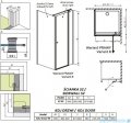 Radaway Eos II KDJ kabina prysznicowa 90x90 prawa szkło przejrzyste + brodzik Delos C + syfon 3799421-01R/3799431-01L/SDC0909-01