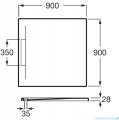 Roca Pyros 90x90cm brodzik kwadratowy konglomeratowy biały AP90138438401100