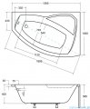 Besco Rima 160x100cm wanna asymetryczna prawa + obudowa + syfon #WAR-160-NP/OAR-160-P/L/19975