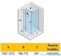 Riho Scandic NXT X203 kabina prysznicowa prawa 140x80cm czarna G001072121