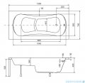 Besco Aria Rehab 120x70cm wanna prostokątna z siedziskiem #WAR-120-PA